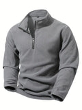 Herren Sweatjacke – Halber Reißverschluss, Stehkragen & Bequem