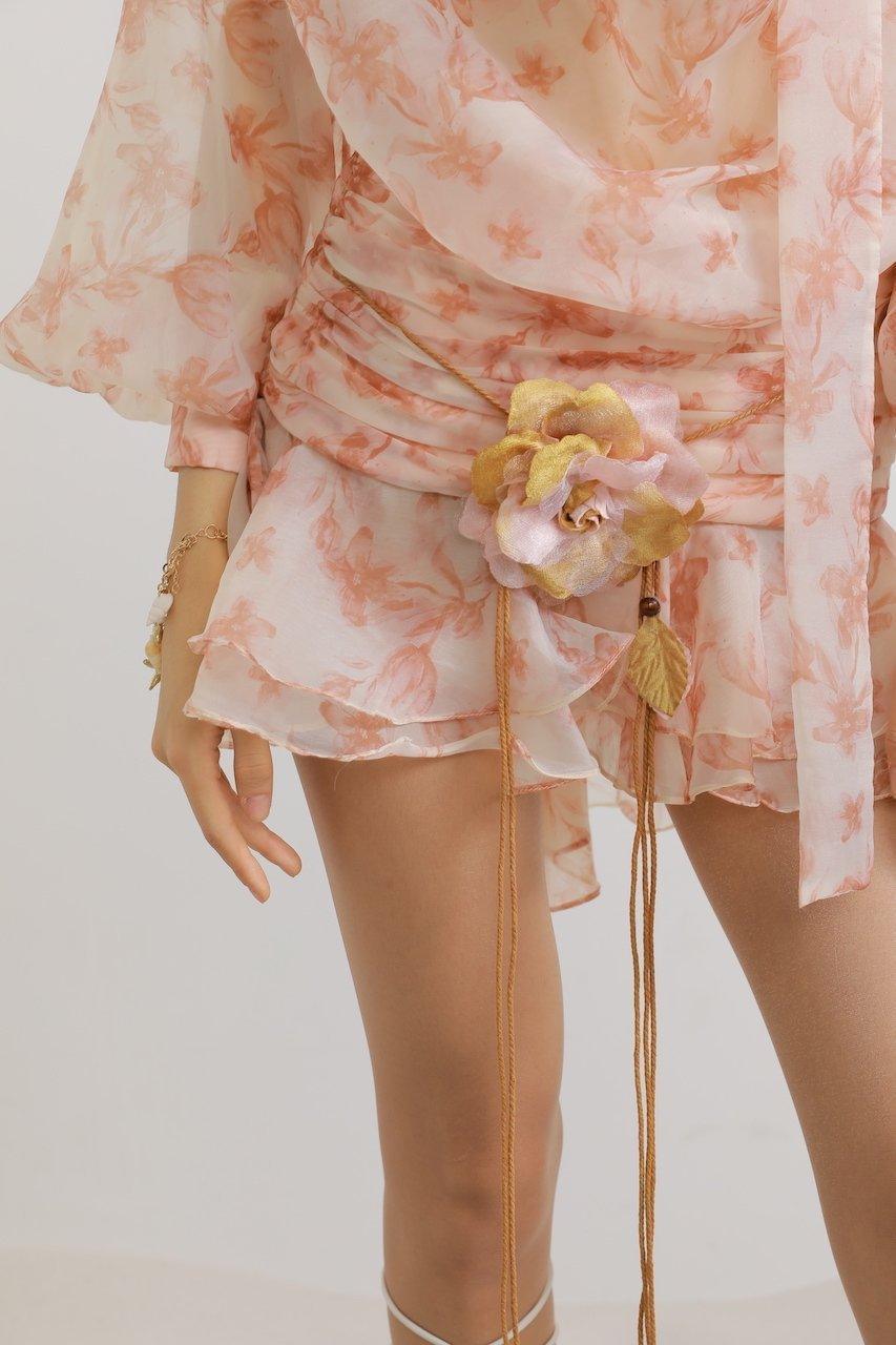 Camellia Floral Chiffon Gürtel