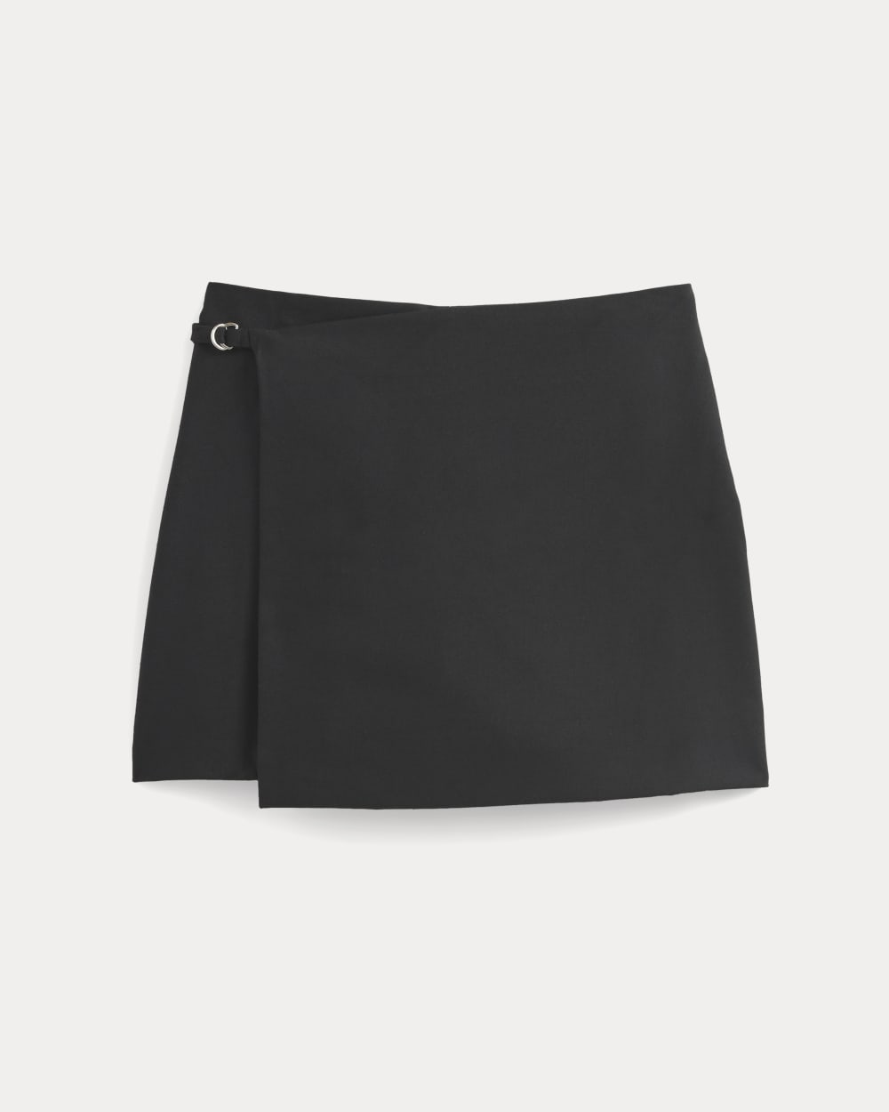 Mini-Wickelrock aus Tailor Twill | Schwarz