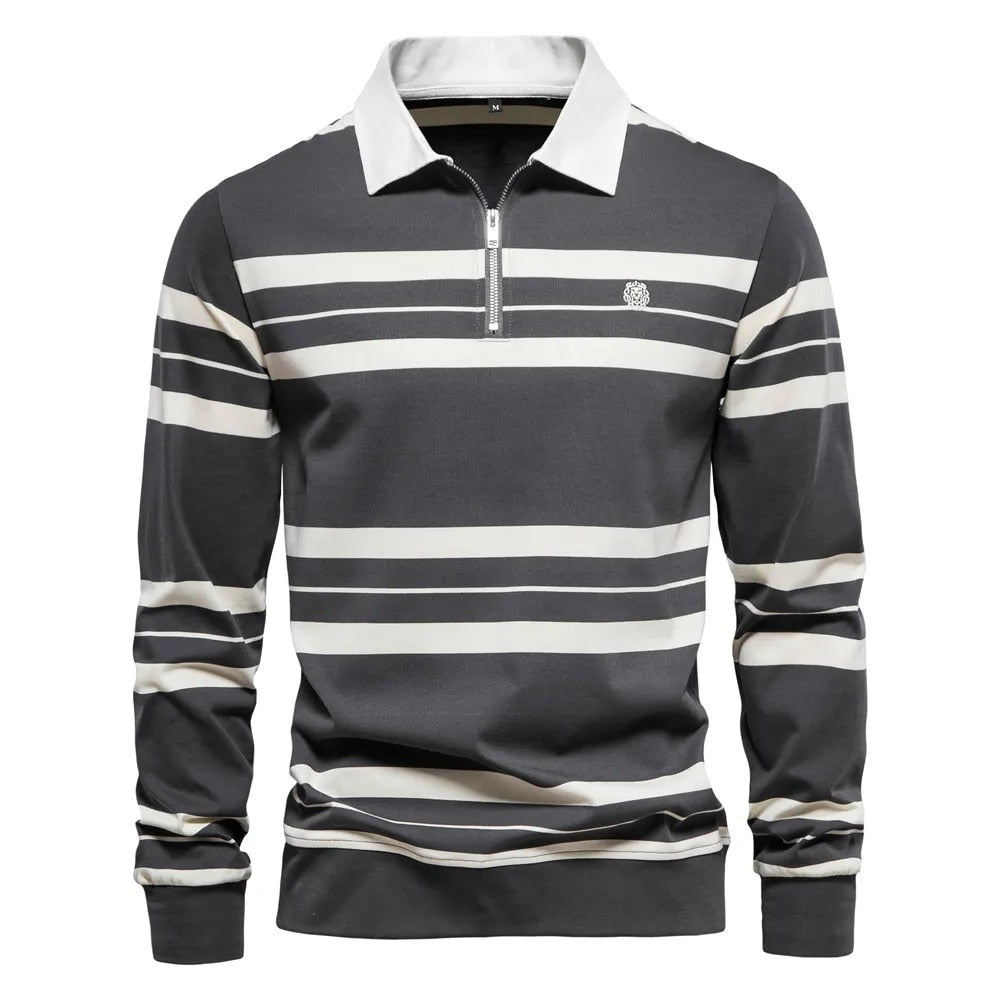 Finesso Herren Langarm Polo-Shirt