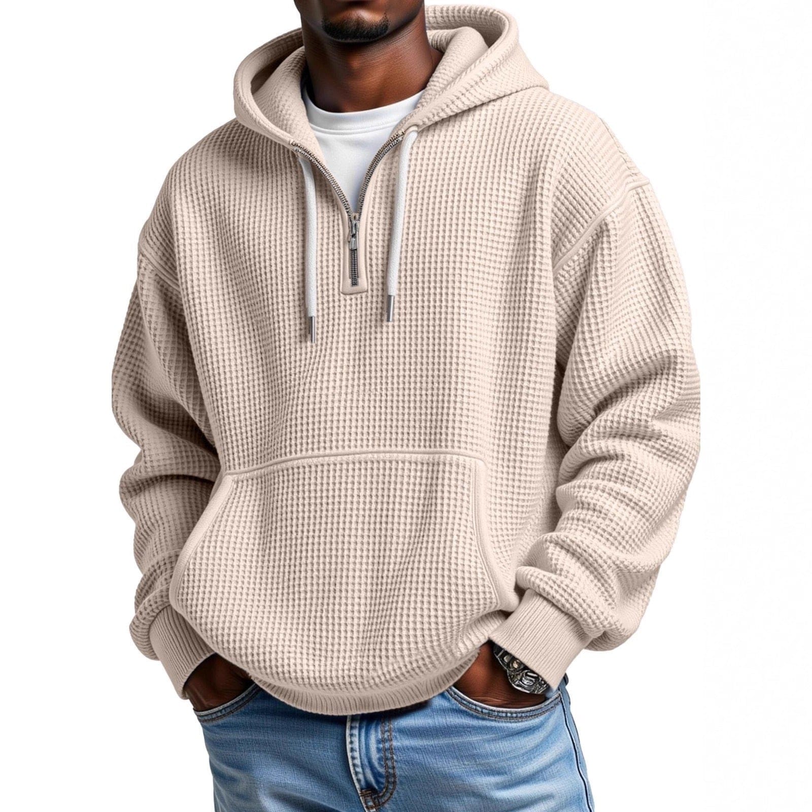 André | Waffel Quarter-Zip Kapuzenshirt