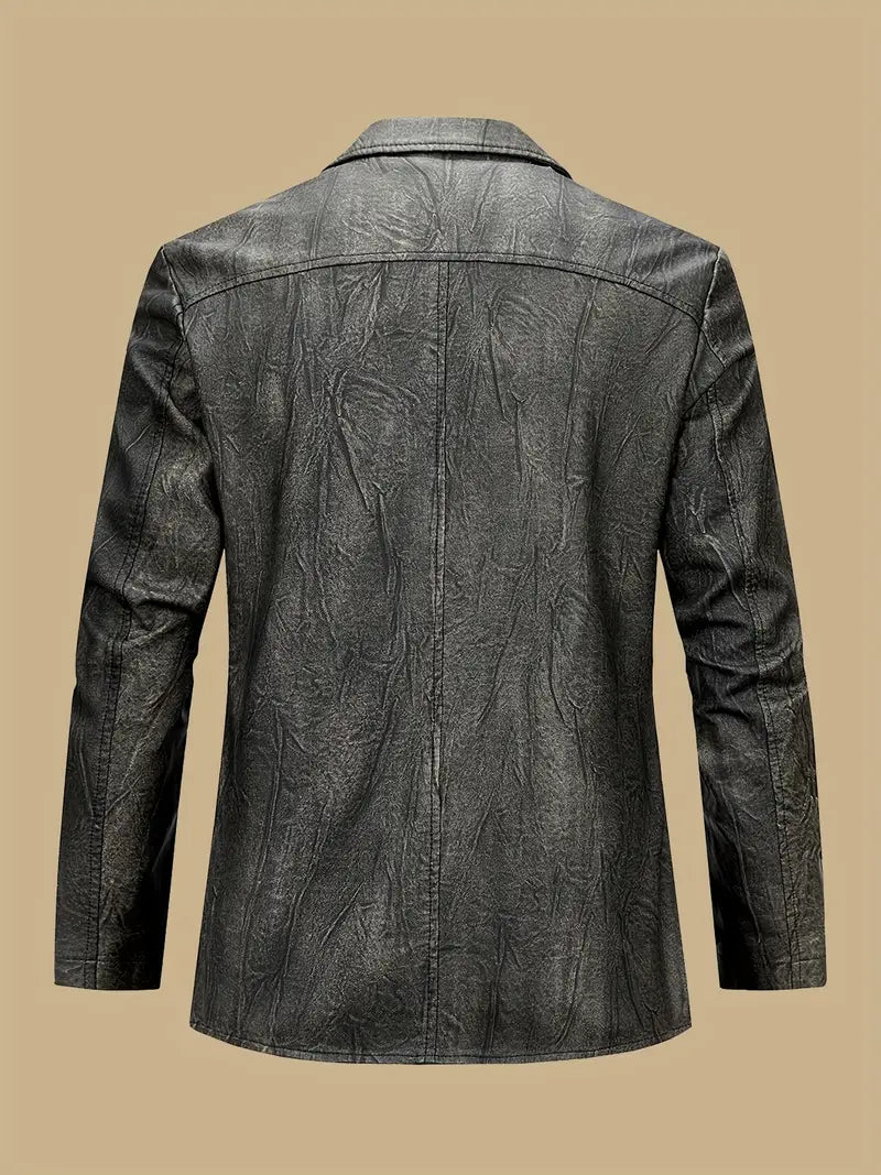 Julien – Lederjacke mit Lokomotivkragen