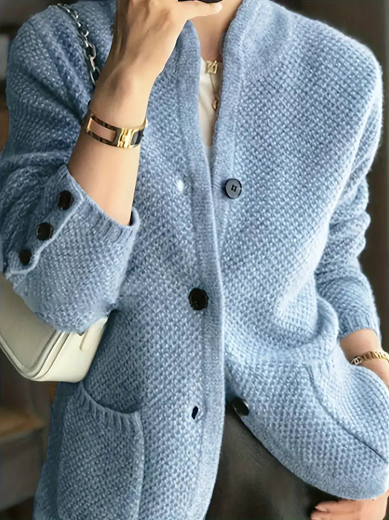 Damen Strickjacke – Wollmischung, Knopfdesign & Klassischer Komfort