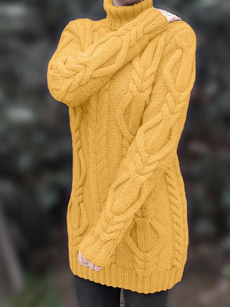 Narda Damen Rollkragen Kleid