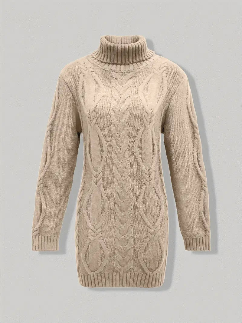 Narda Damen Rollkragen Kleid