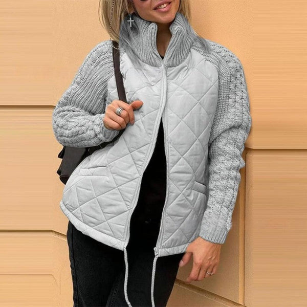 Damen Strickjacke – Patchwork-Design, Lässig & Bequem