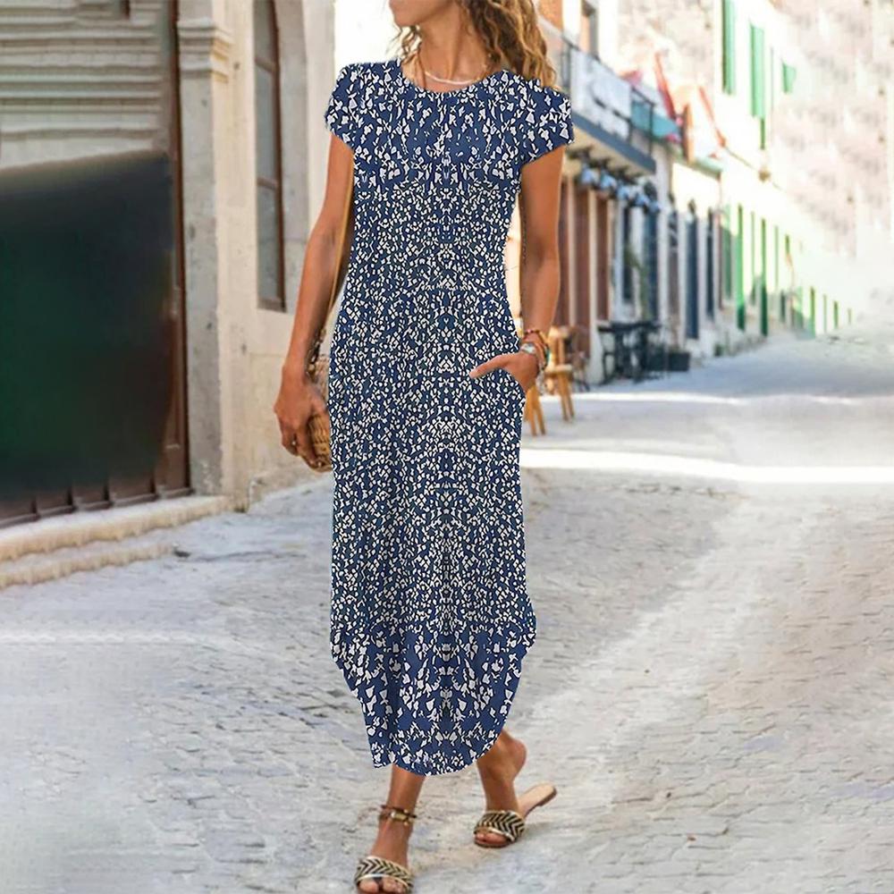 Königsblau Blütenkleid