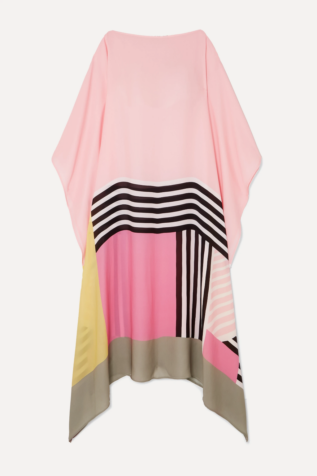 Susan Gestreiftes Patchwork Kleid Mit Druck
