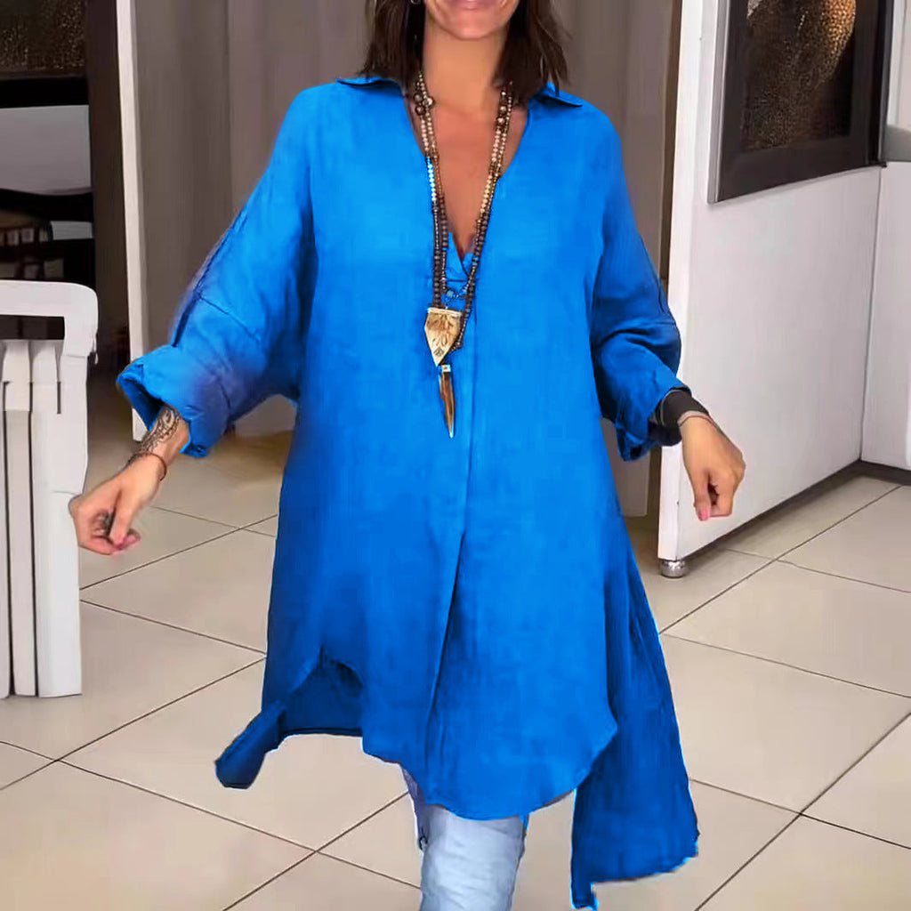 Weißes Longshirt Hemd im Oversize Look