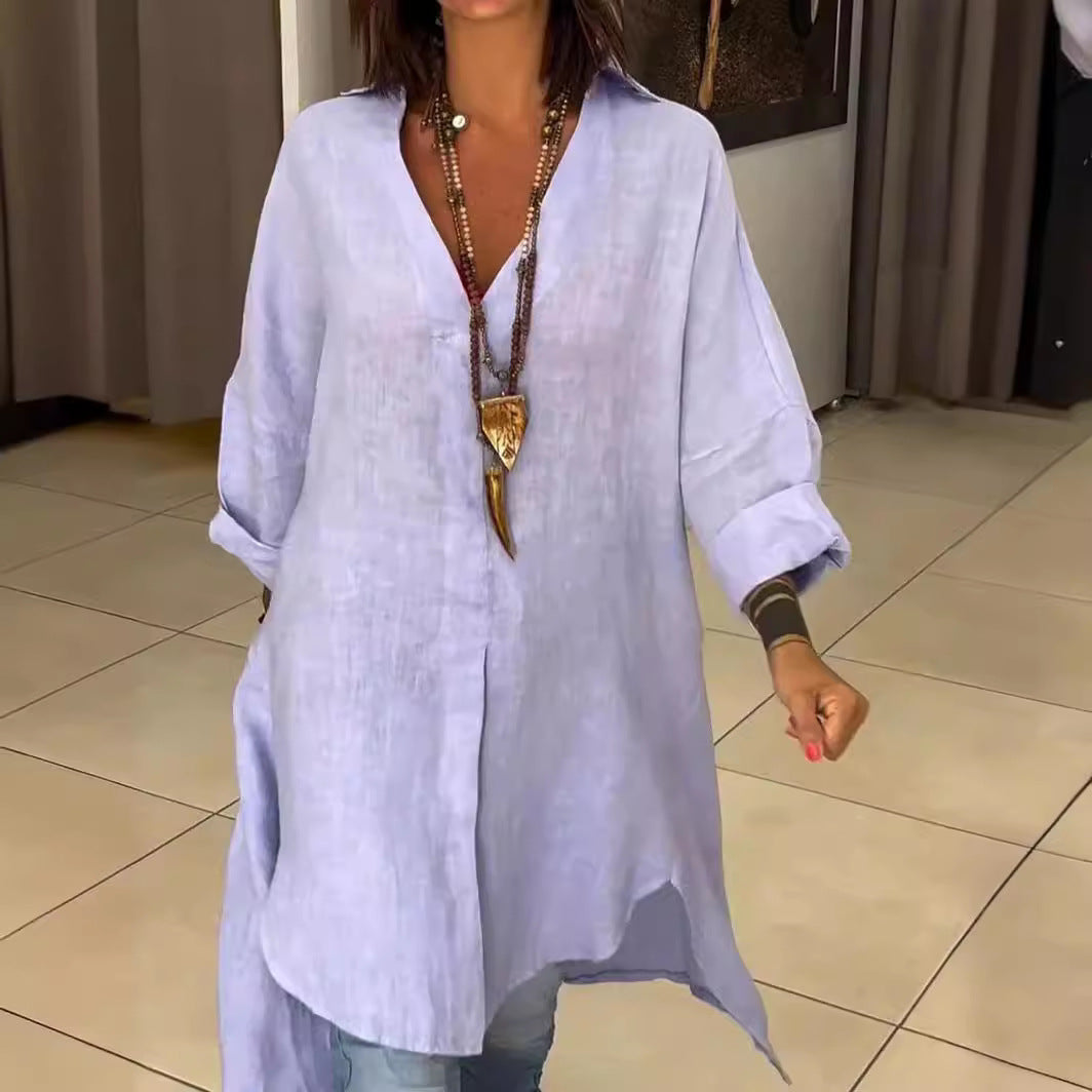 Weißes Longshirt Hemd im Oversize Look