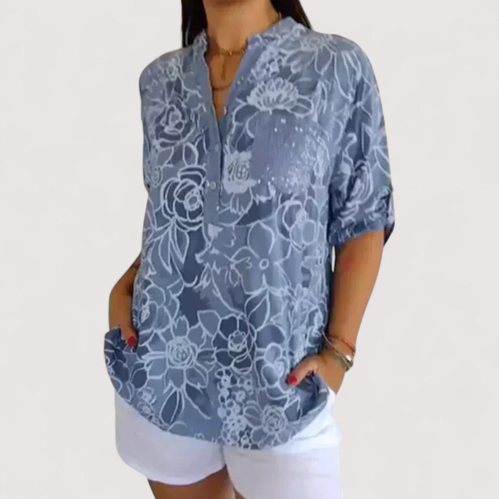 Tumascha Damen Bluse – Mit Blumenmuster, Leicht & Bequem