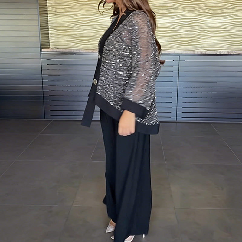 Karla | Strickjacke + weite Hose Set